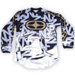 Maillot cross No Fear SPECTRUM SCRATCH BLACK SILVER GOLD JERSEY 2012 ENFANT