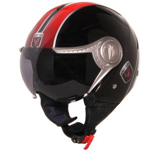 Casque jet Dexter PIT LAME NOIR/ROUGE