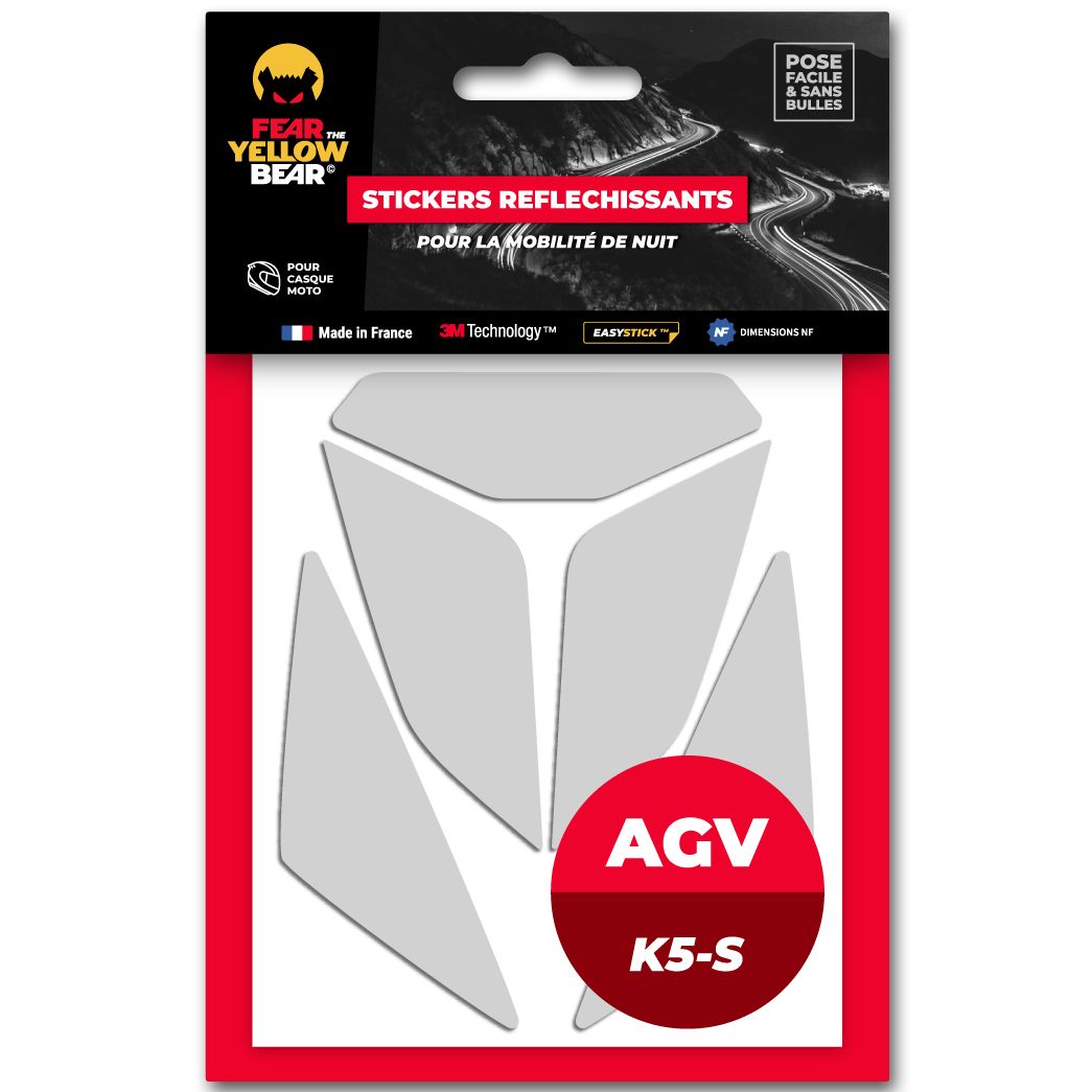 Fear The Yellow Bear REPLICA AGV K5 / K1 Reflective stickers