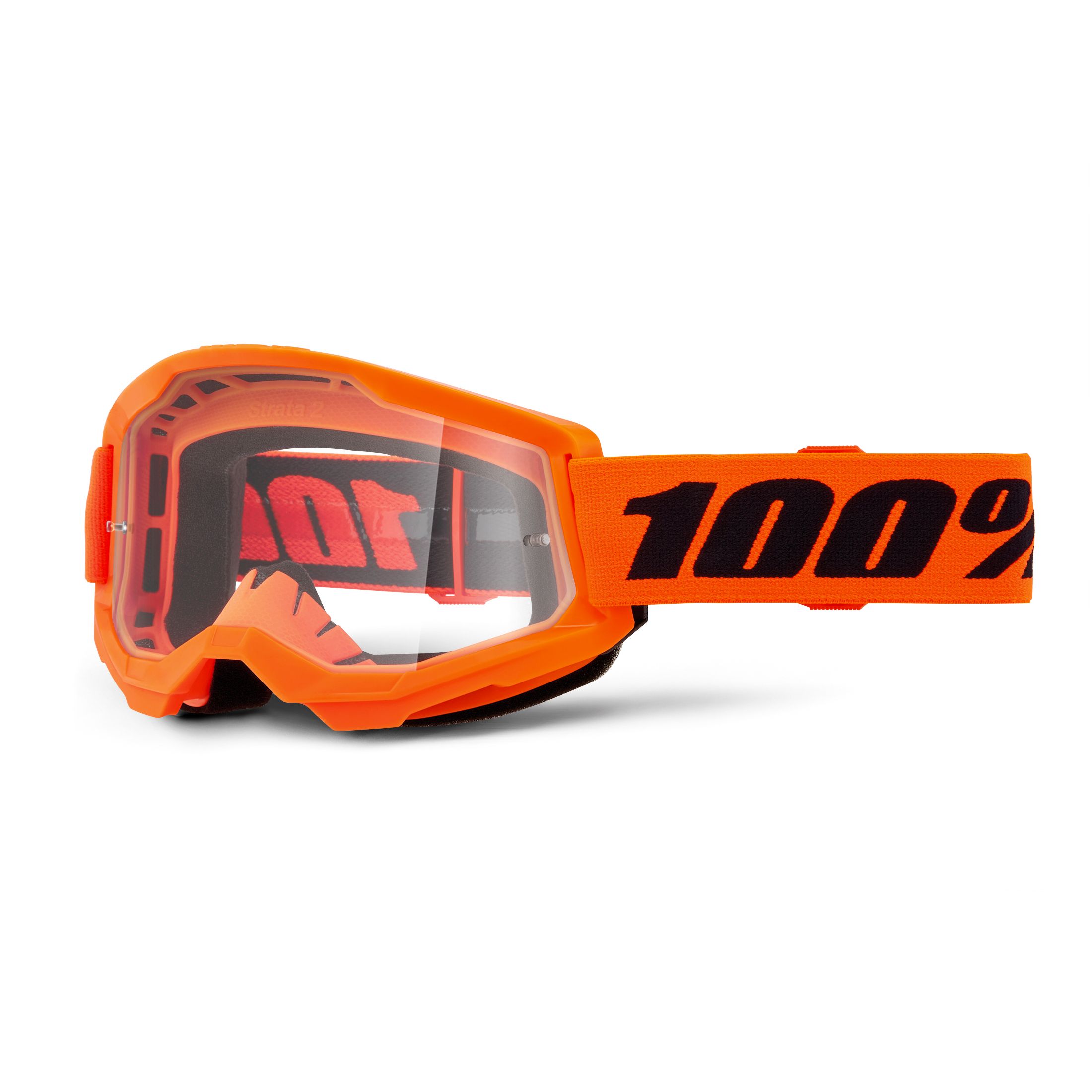 Masque cross 100% STRATA 2 Orange Fluo - Clair 2024