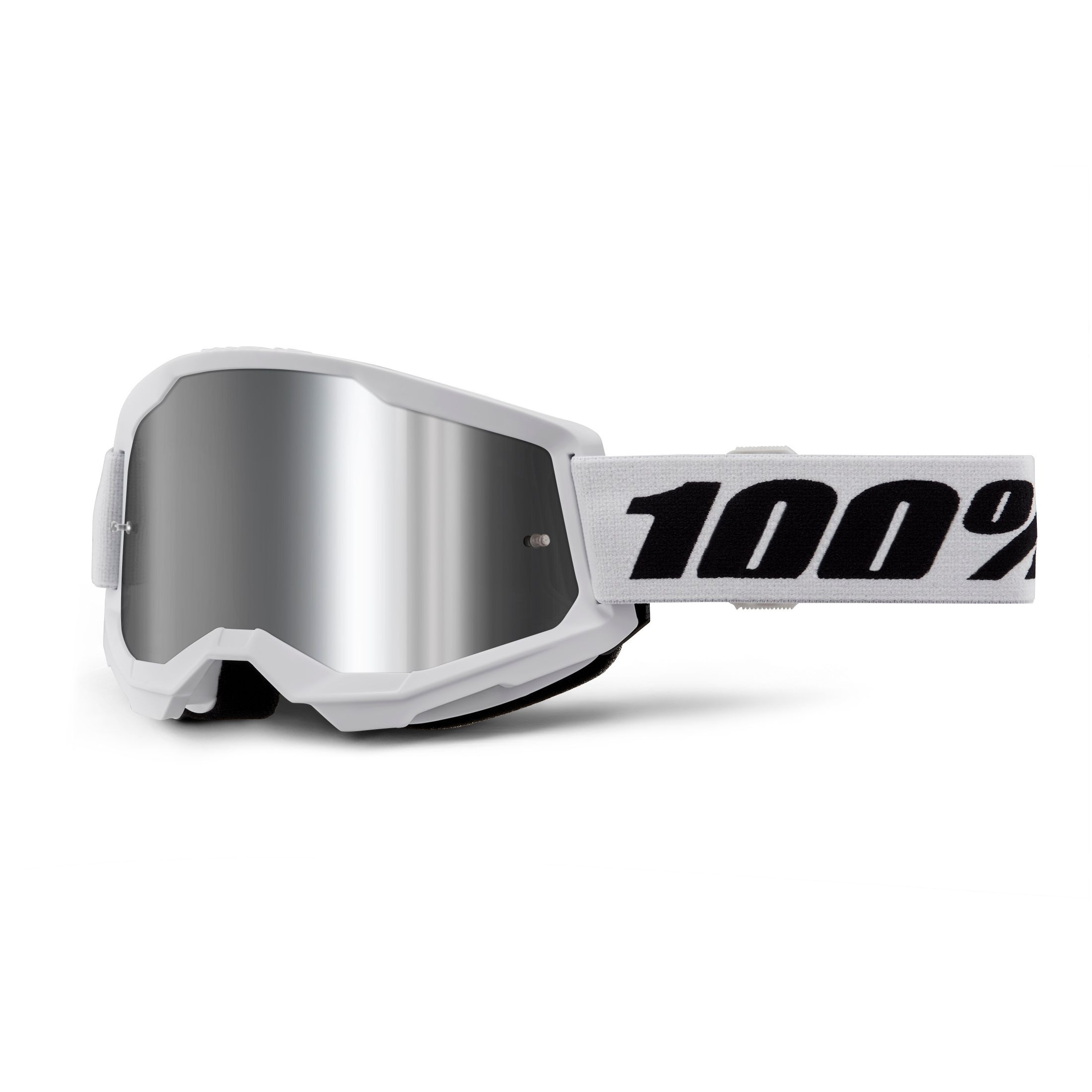 Image of Masque cross 100% STRATA 2 Blanc - Mirror Silver 2024