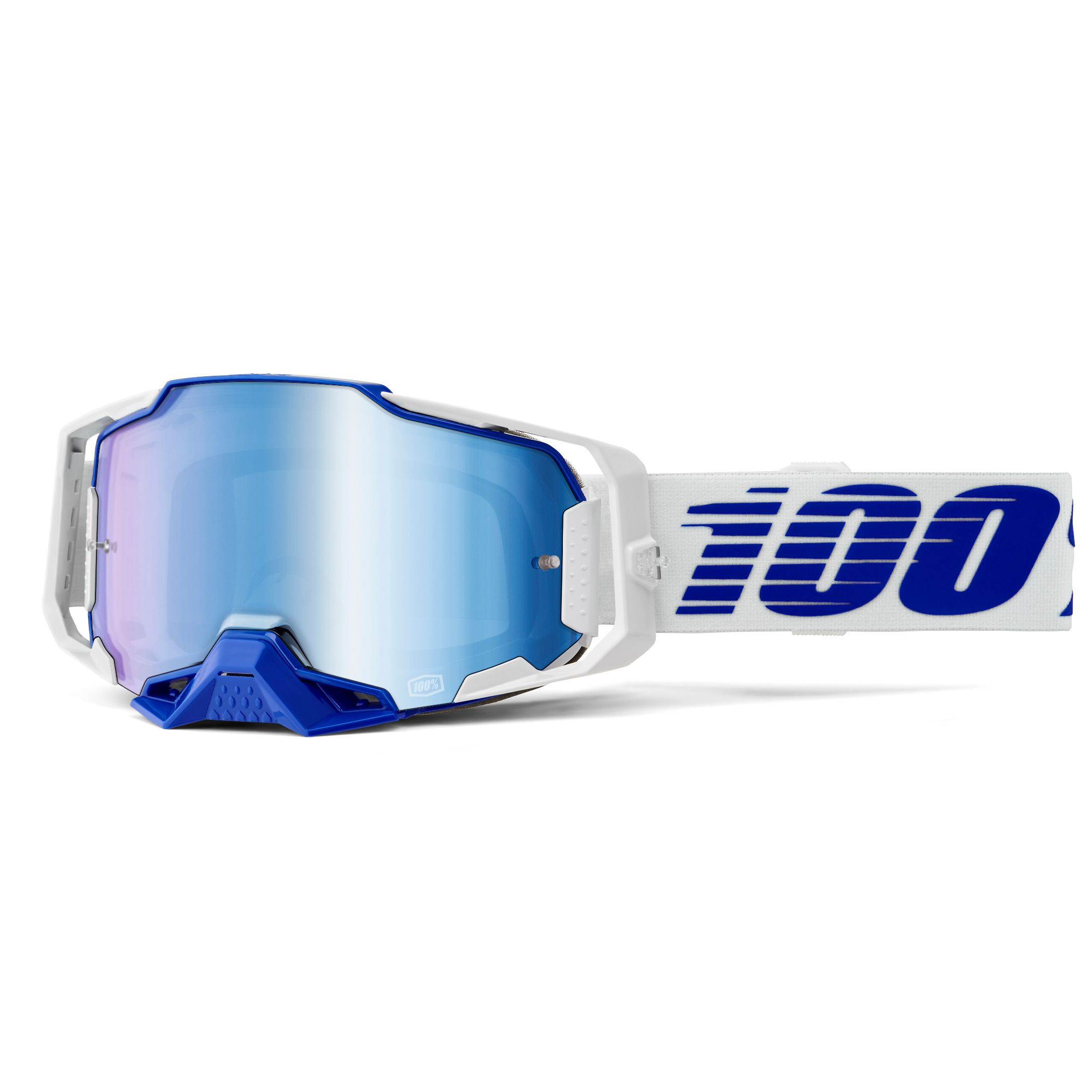 Image of Masque cross 100% ARMEGA Bleu - Mirror Bleu 2024