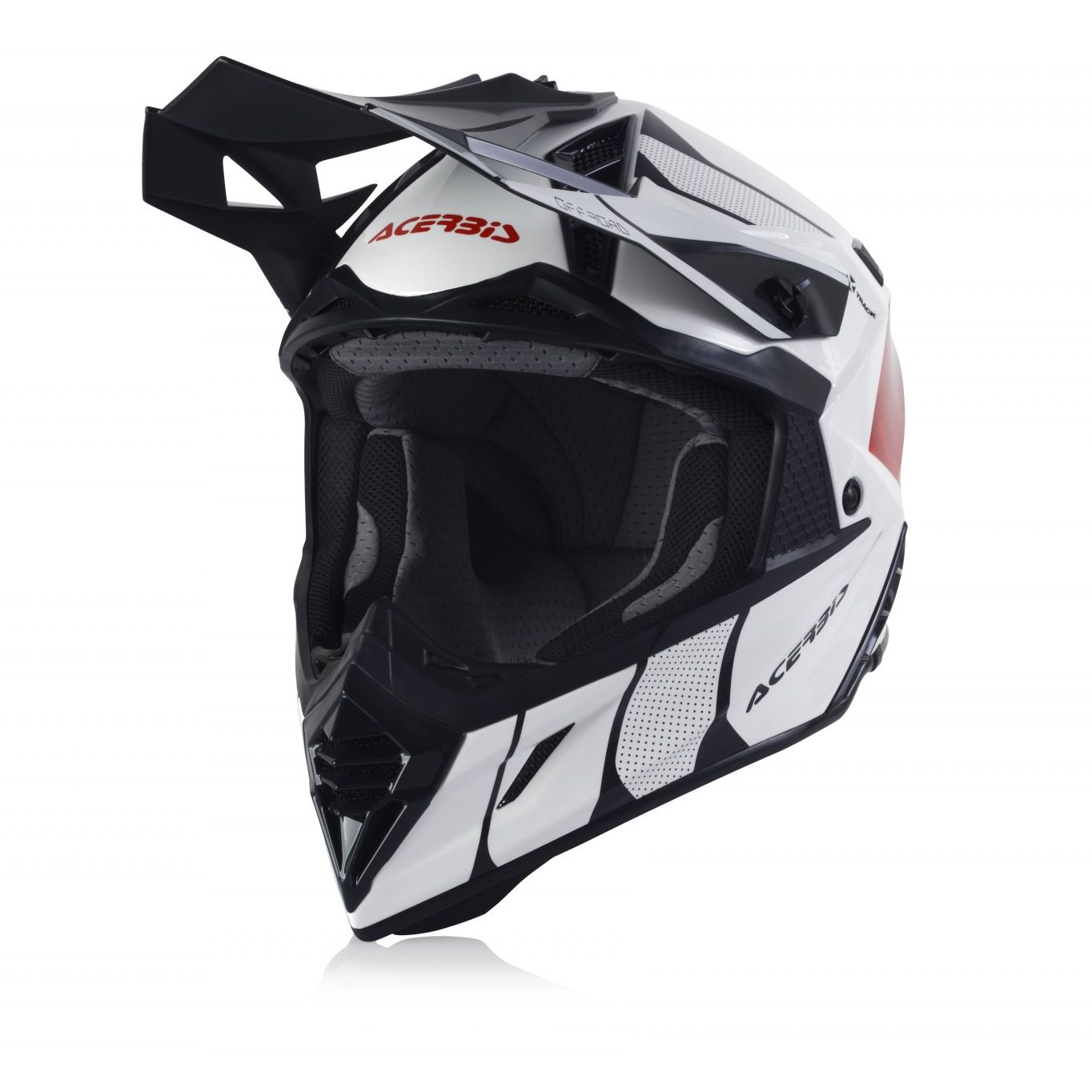 Image of Acerbis X-Track Casque Motocross Blanc Rouge L