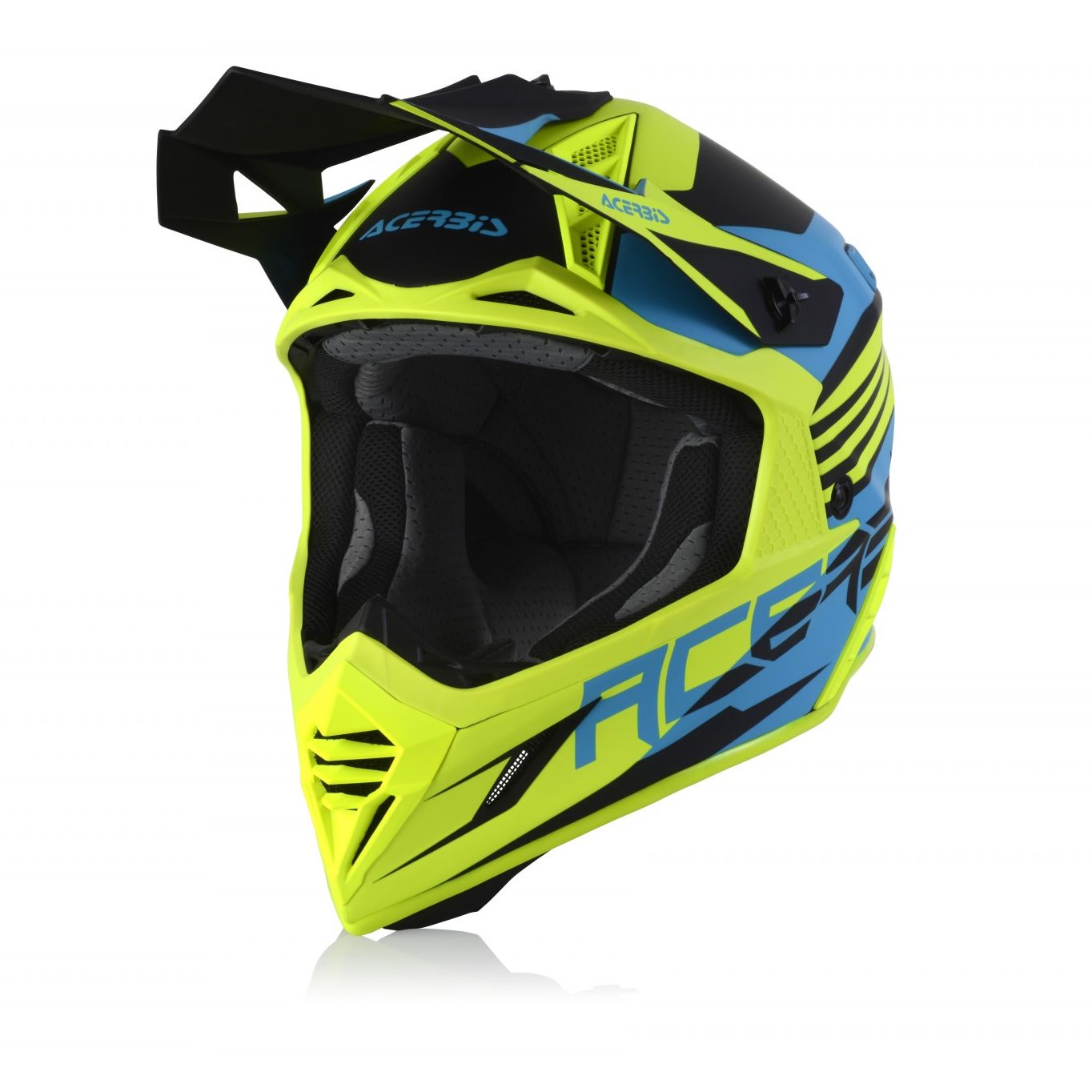Image of Casque cross Acerbis X-TRACK TURQUOISE/FLUO YELLOW/BLACK 2023