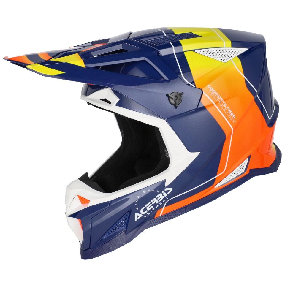 ACERBIS Casque cross Acerbis T711 2027 — bleu, orange et blanc