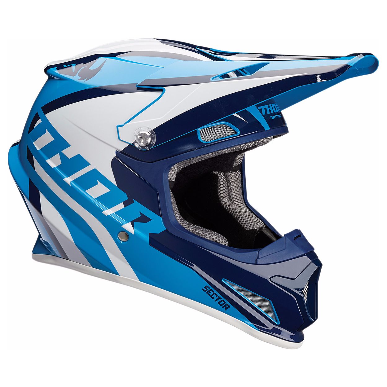 Casque Cross Thor Sector - Ricochet - Bleu -