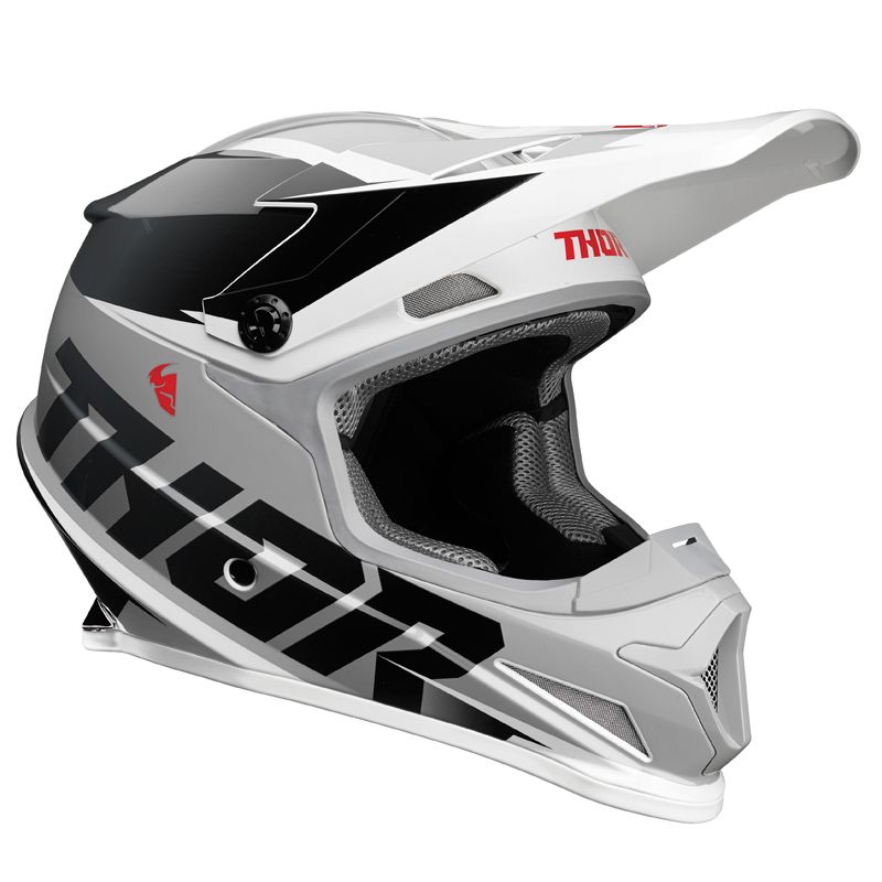 Image of Casque cross Thor SECTOR - FADER - BLACK WHITE 2023
