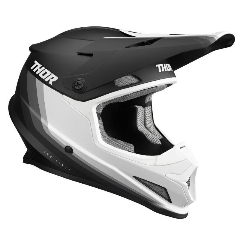 Image of Casque cross Thor SECTOR - MIPS - RUNNER BLACK WHITE 2023