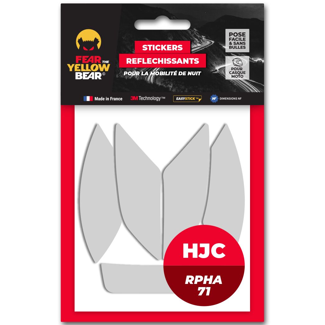 Stickers Réfléchissants Fear The Yellow Bear REPLICA HJC RPHA71