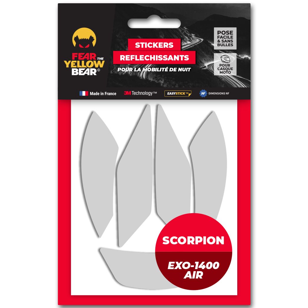 Image of Stickers Réfléchissants Fear The Yellow Bear REPLICA SCORPION EXO 1400 AIR