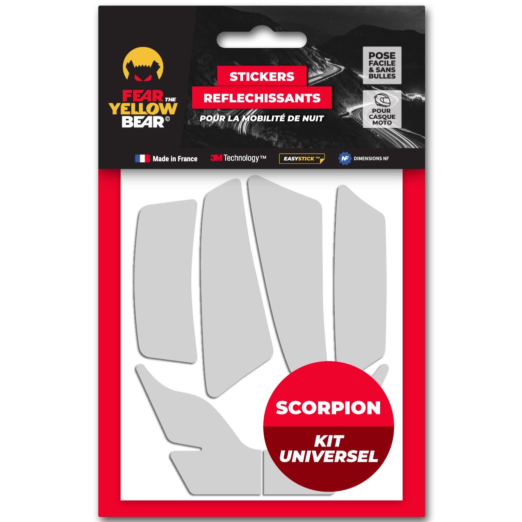 Image of Stickers Réfléchissants Fear The Yellow Bear REPLICA SCORPION EXO KIT UNIVERSEL