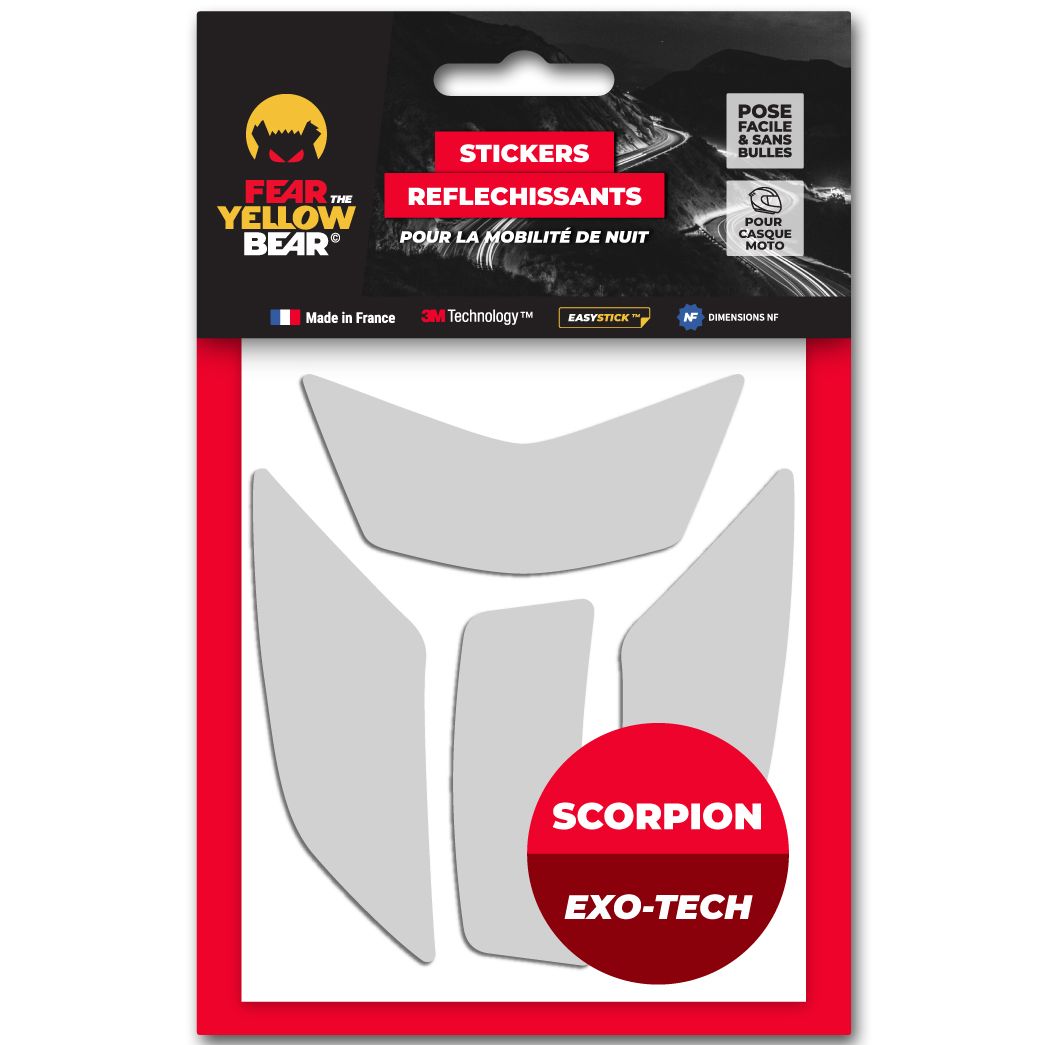 Stickers Réfléchissants Fear The Yellow Bear REPLICA SCORPION EXO TECH