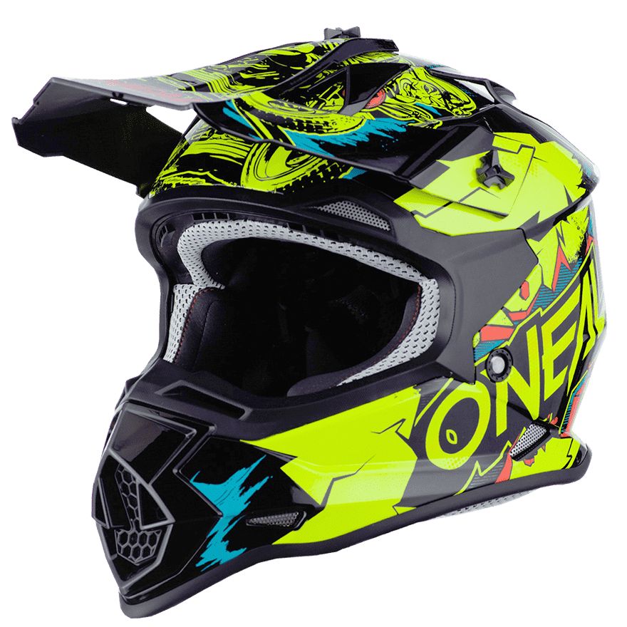 Image of Casque cross O'Neal 2 SERIES - YOUTH VILLAIN - NEON YELLOW GLOSSY