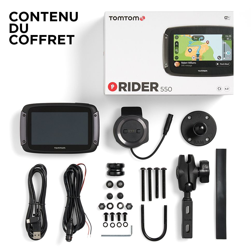 GPS TomTom Rider 550 avec kit de fixation voiture offert Gps