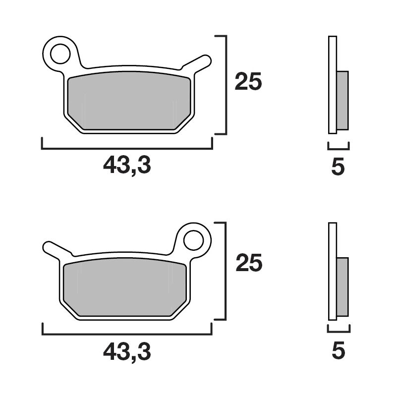 Plaquettes de freins Brembo Sinter Métal Fritté arrière