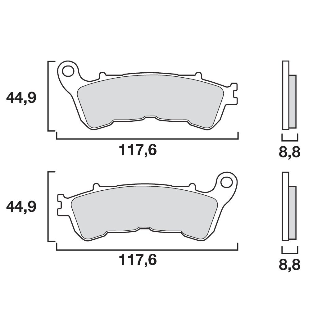 Plaquettes de freins Brembo Sinter Métal Fritté avant/arrière (Spécial ABS selon modèle)