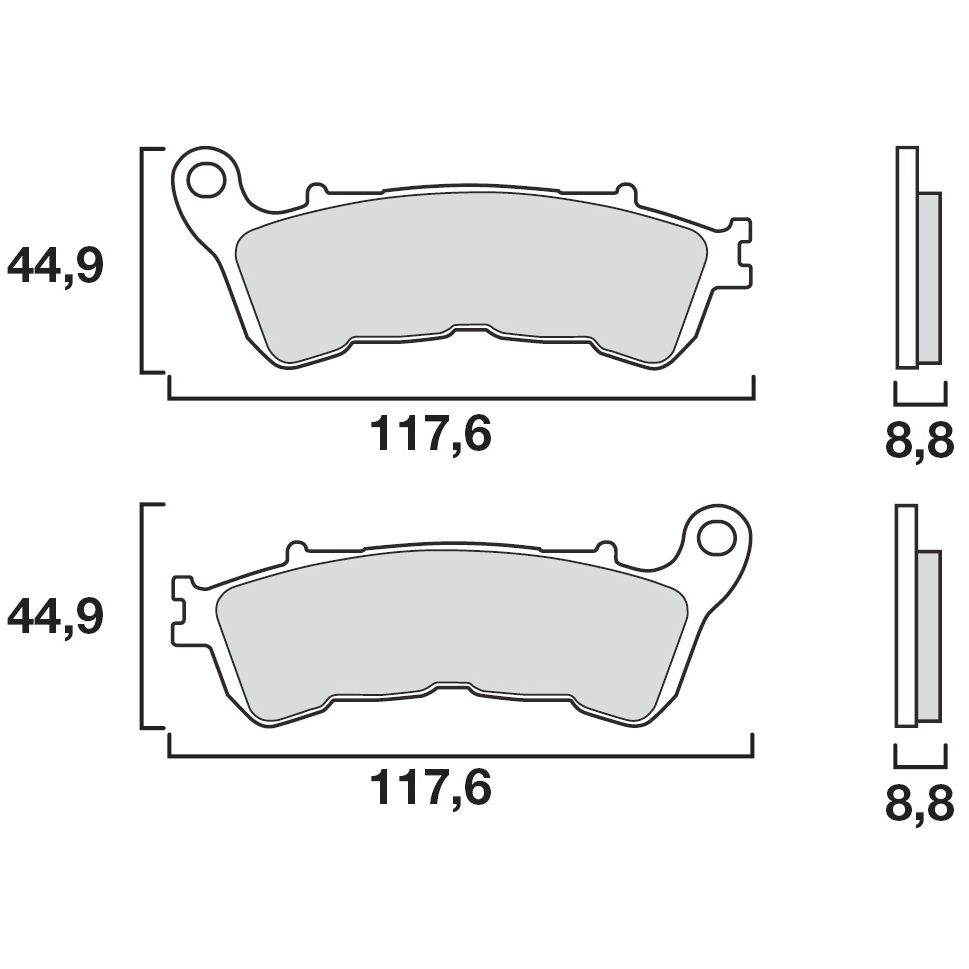 Plaquettes de freins Brembo modéle LA Sinter Métal Fritté Avant