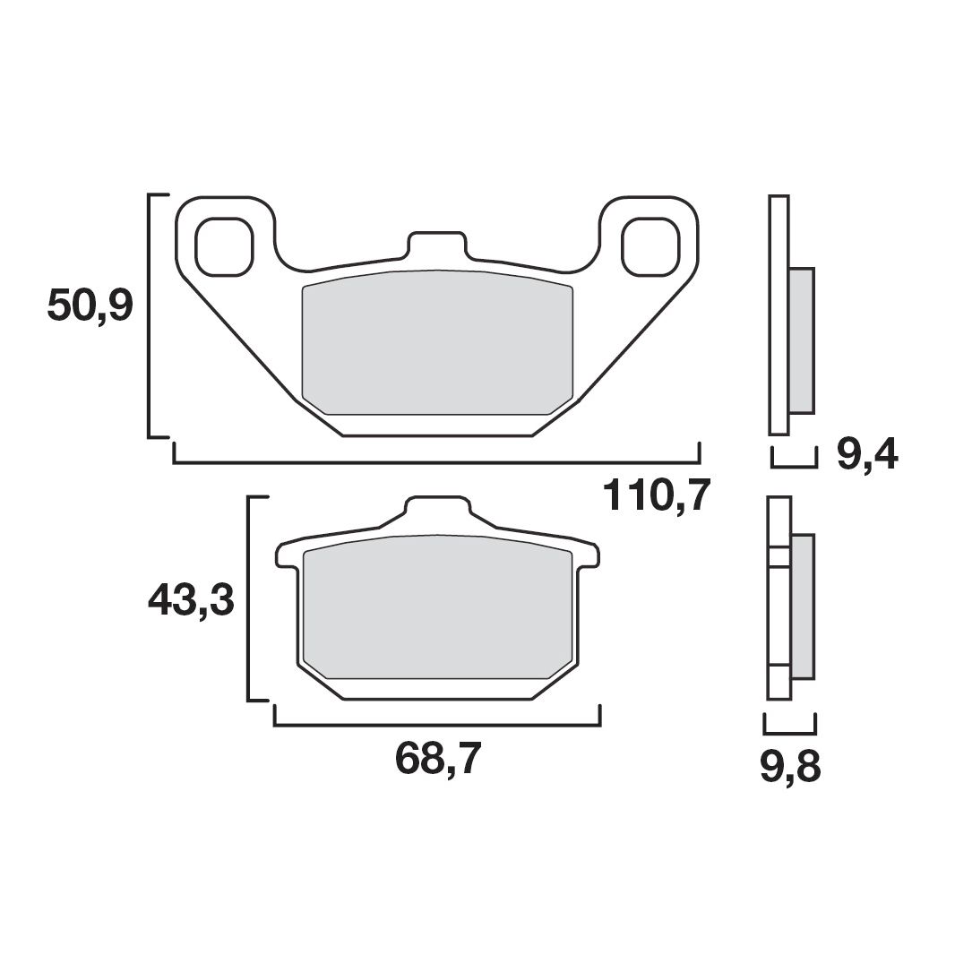 Plaquettes de freins Brembo Organique avant/arrière (selon modèle)