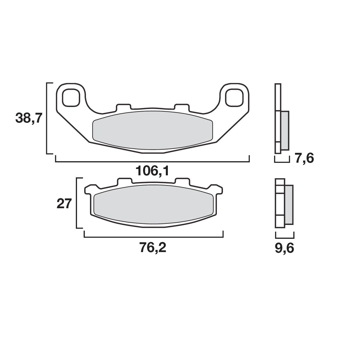 Plaquettes de freins Brembo Organique avant/arrière (selon modèle)