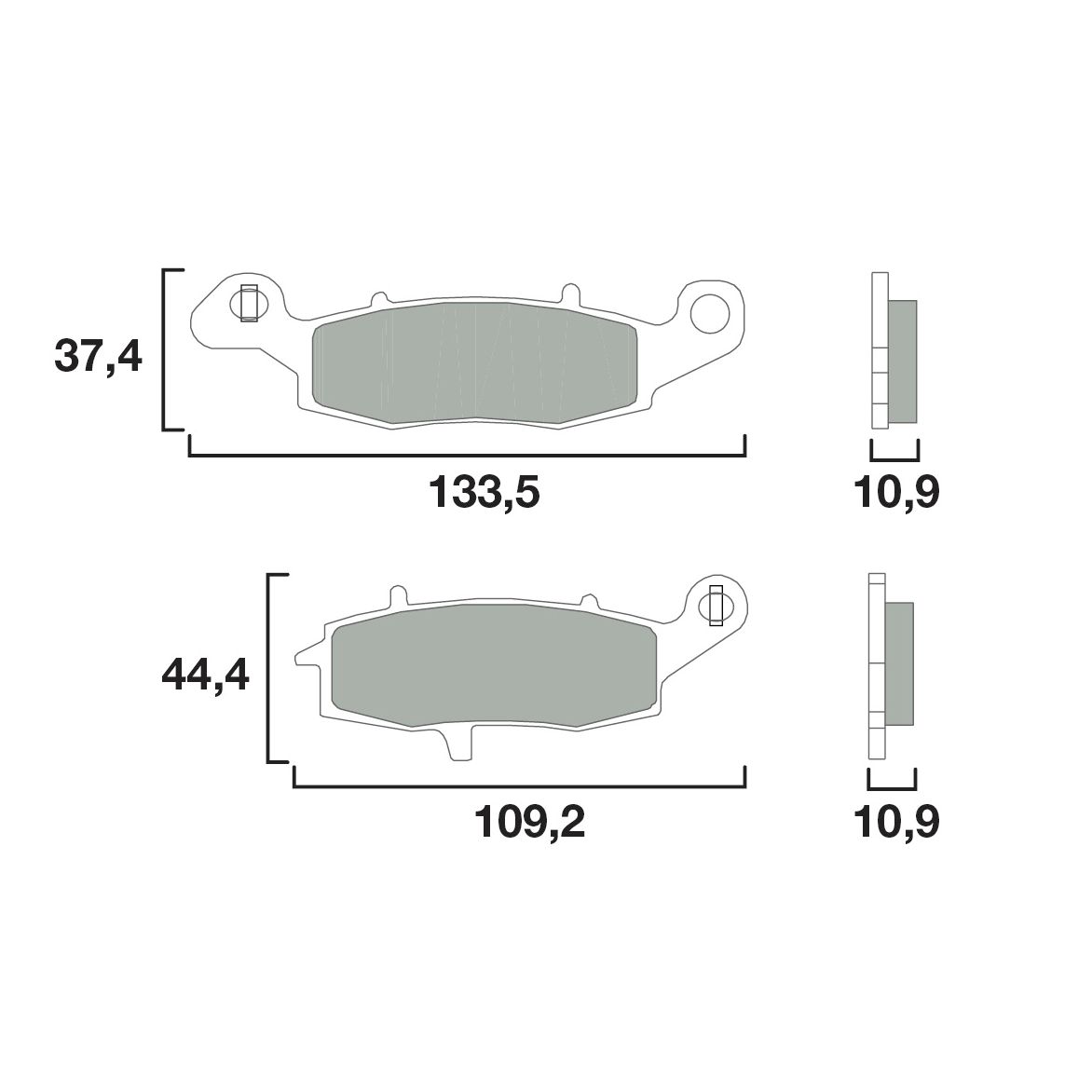 Plaquettes de freins Brembo Organique Arrière
