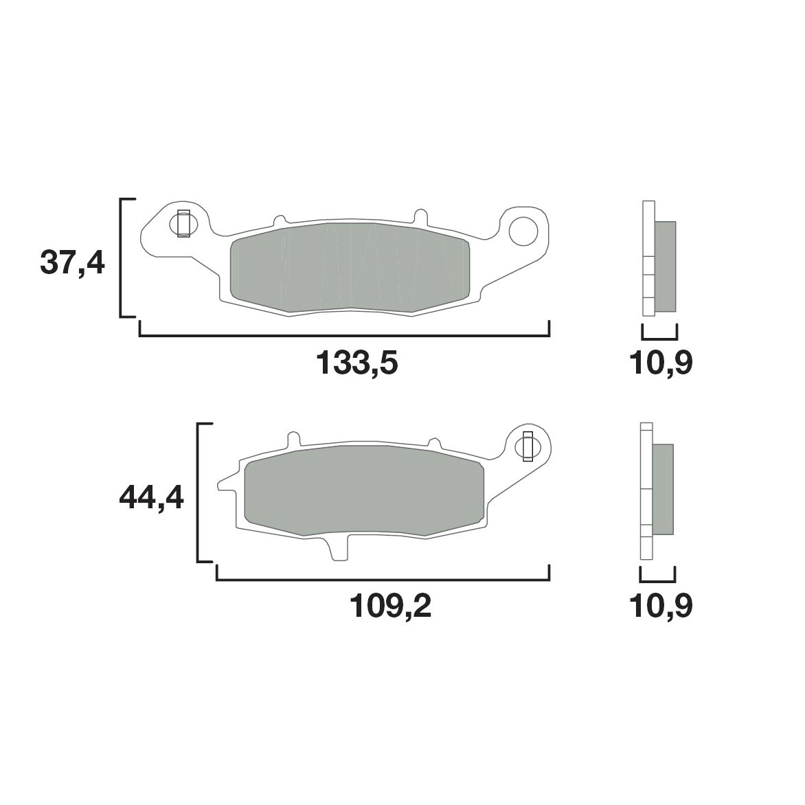 Plaquettes de freins Brembo Sinter Métal Fritté Arrière