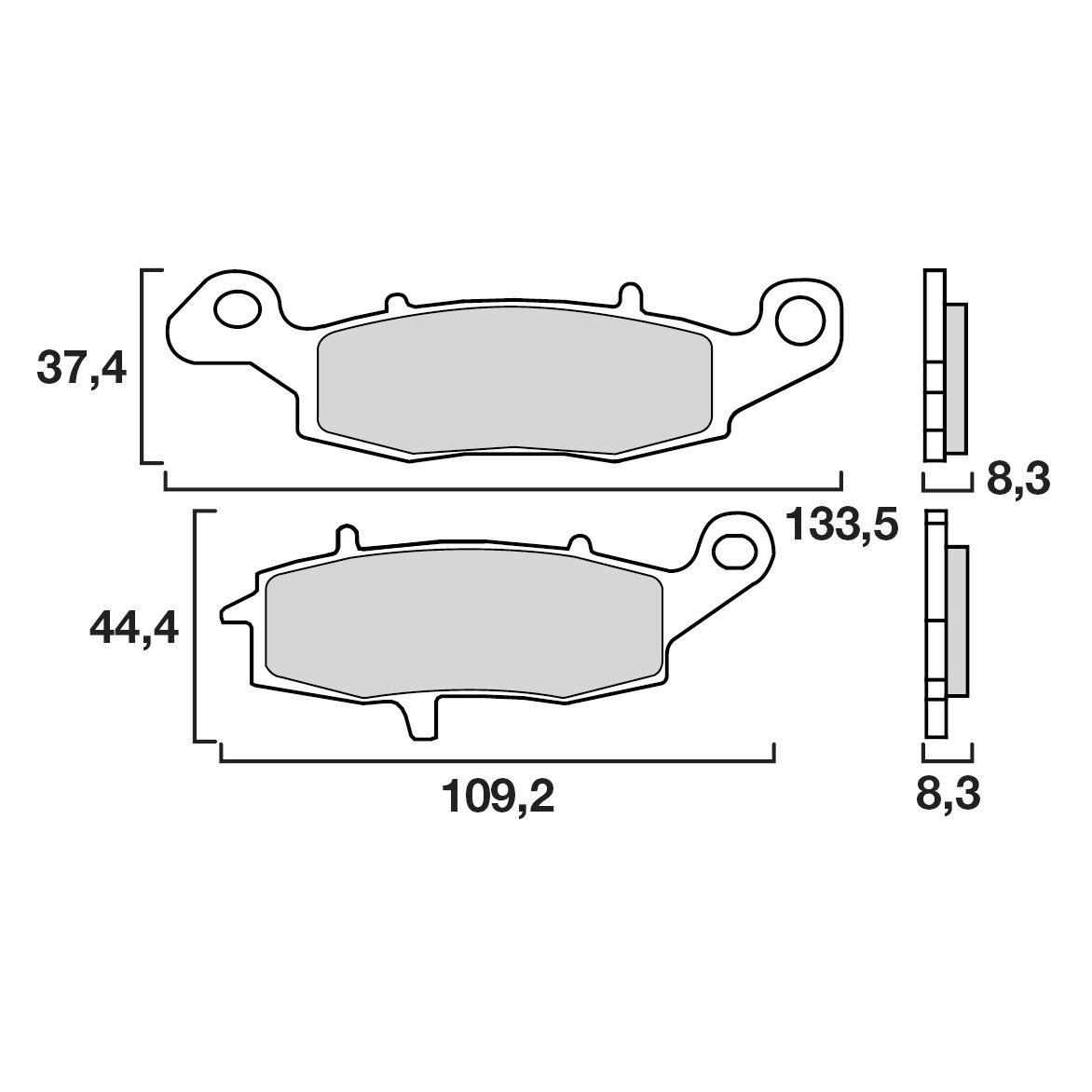 Plaquettes de freins Brembo Sinter Métal Fritté arrière