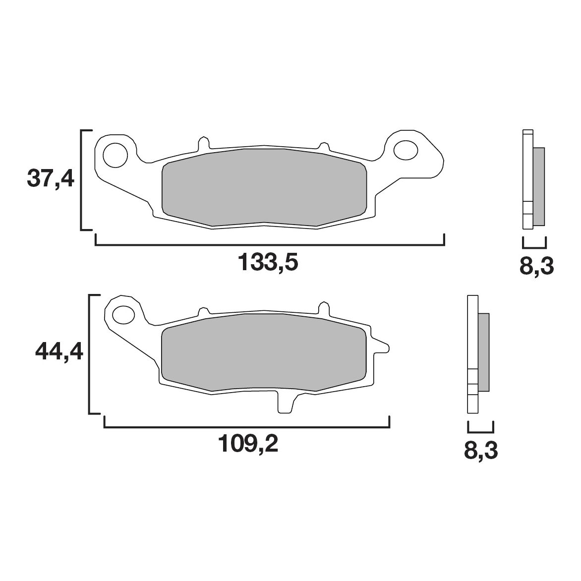Plaquettes de freins Brembo Organique avant/avant gauche (selon modèle)