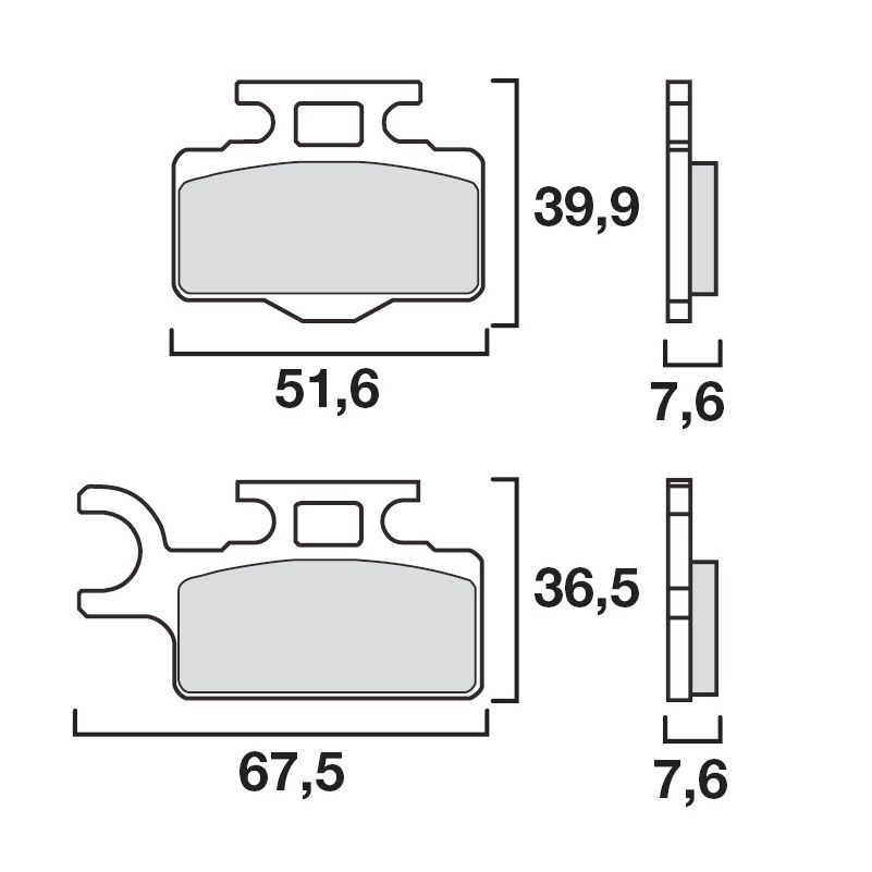 Plaquettes de freins Brembo Sinter Métal Fritté Racing avant