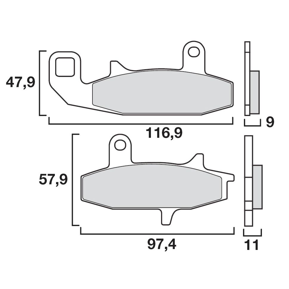Plaquettes de freins Brembo Sinter Métal Fritté avant