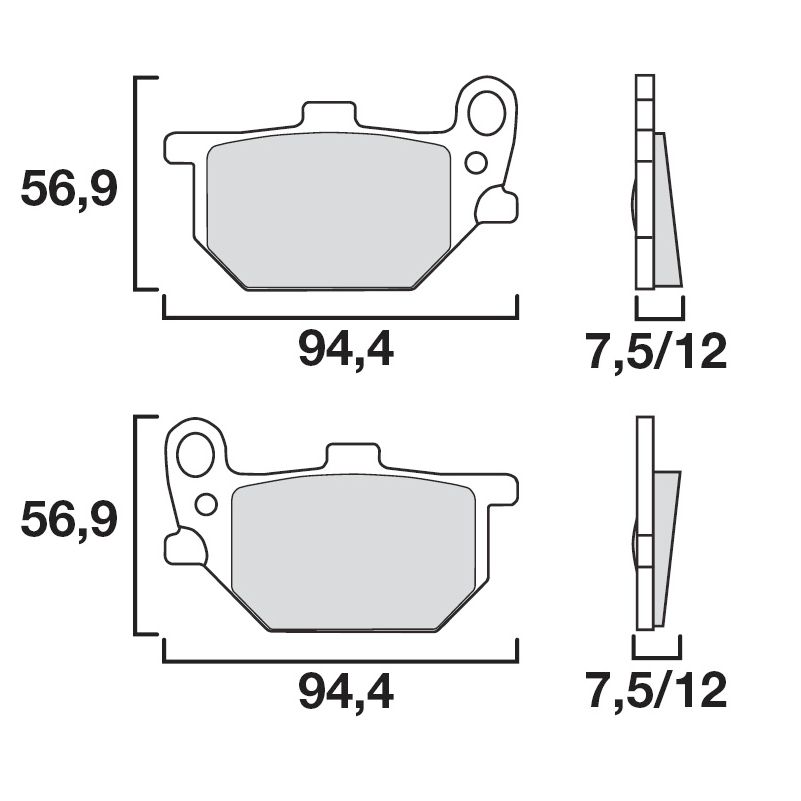 Plaquettes de freins Brembo Organique avant gauche/droit (selon modèle)