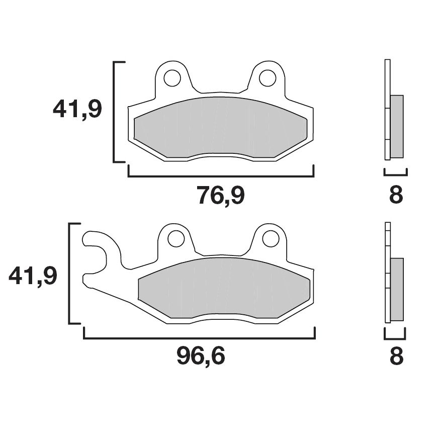 Plaquettes de freins Brembo Organique avant/arrière (selon modéle)