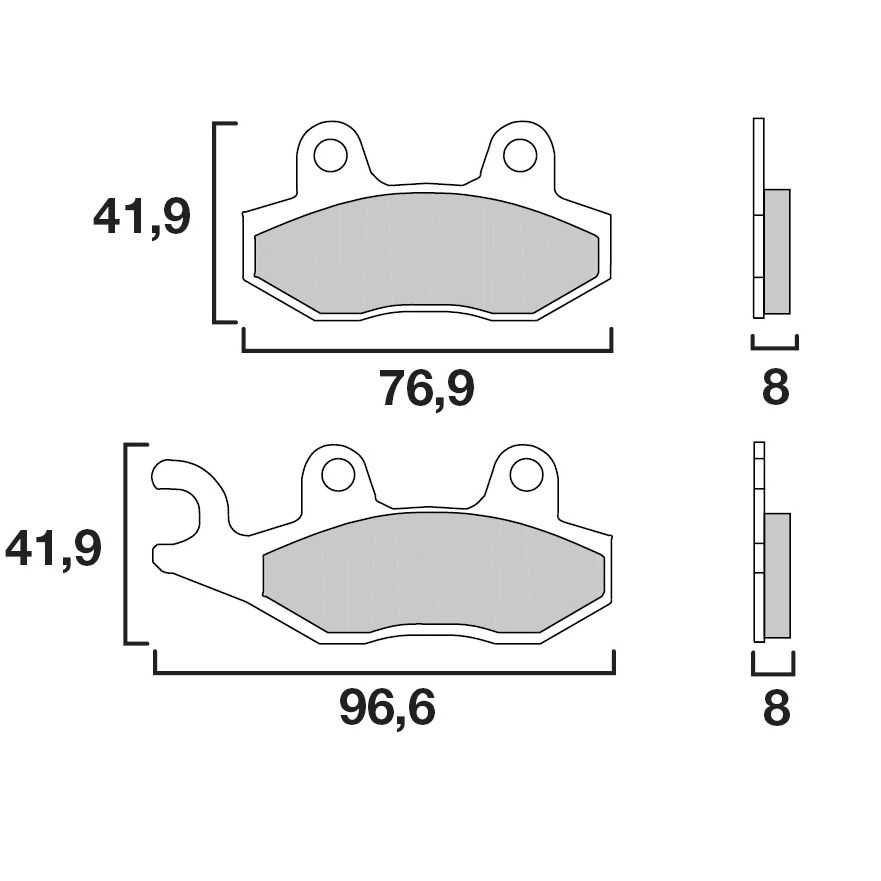 Plaquettes de freins Brembo Sinter Métal Fritté avant gauche/droit (selon modèle)