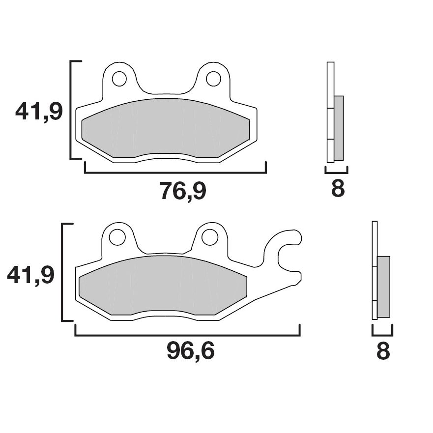 Plaquettes de freins Brembo Sinter Métal Fritté arrière
