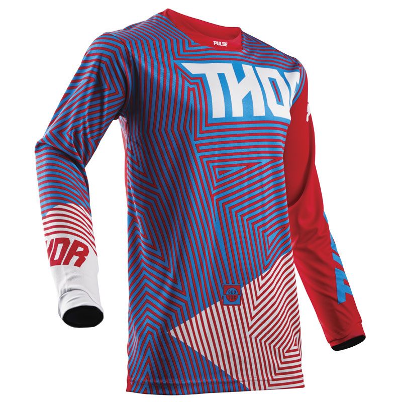 Maillot Cross Thor Youth Pulse Geotec - Rouge Bleu -