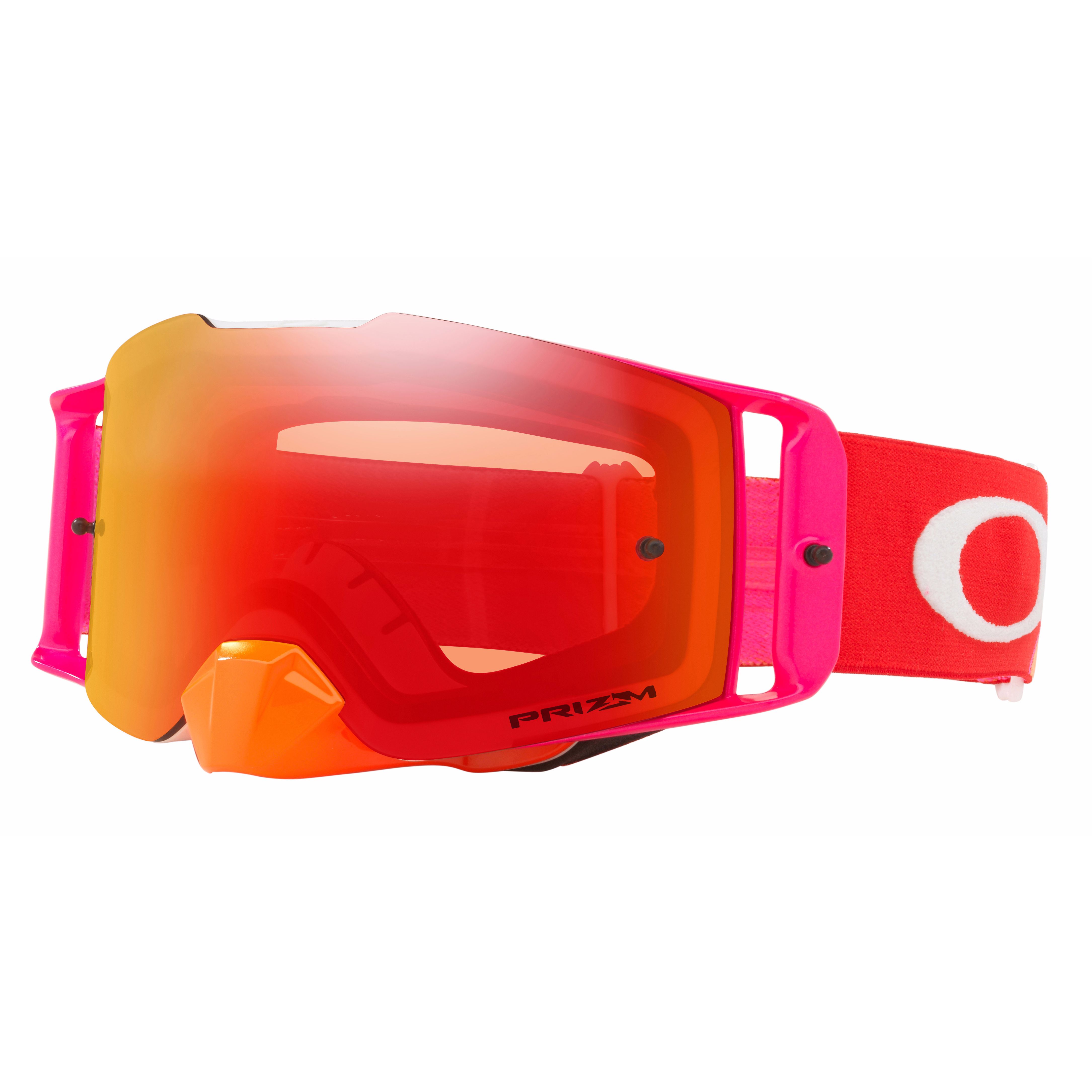 Masque Cross Oakley Front Line Mx - Pinned Race Orange Rouge écran Prizm Iridium