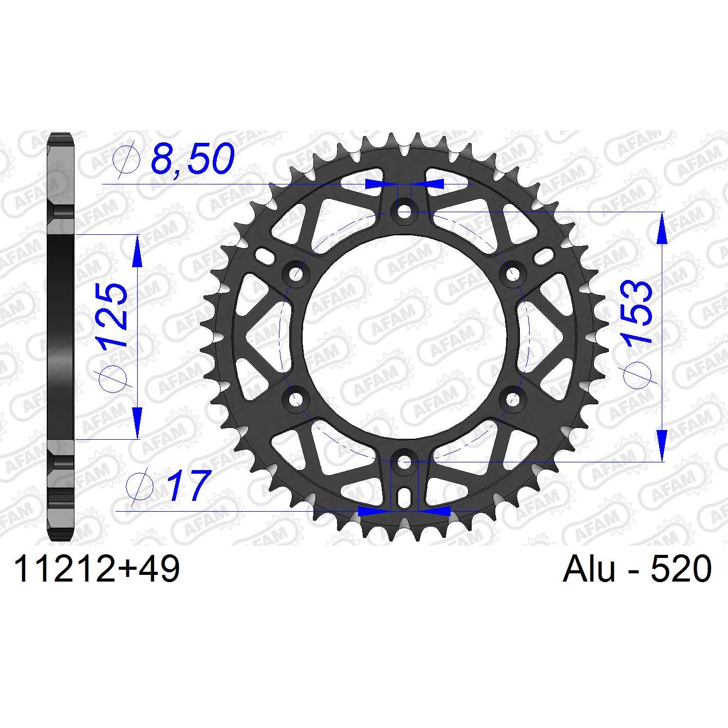 Couronne AFAM ACIER 530 - 44 DENTS