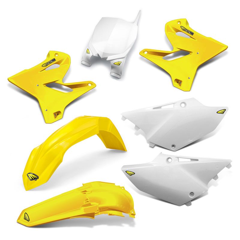 Image of Kit plastiques CYCRA Powerflow blanc / jaune