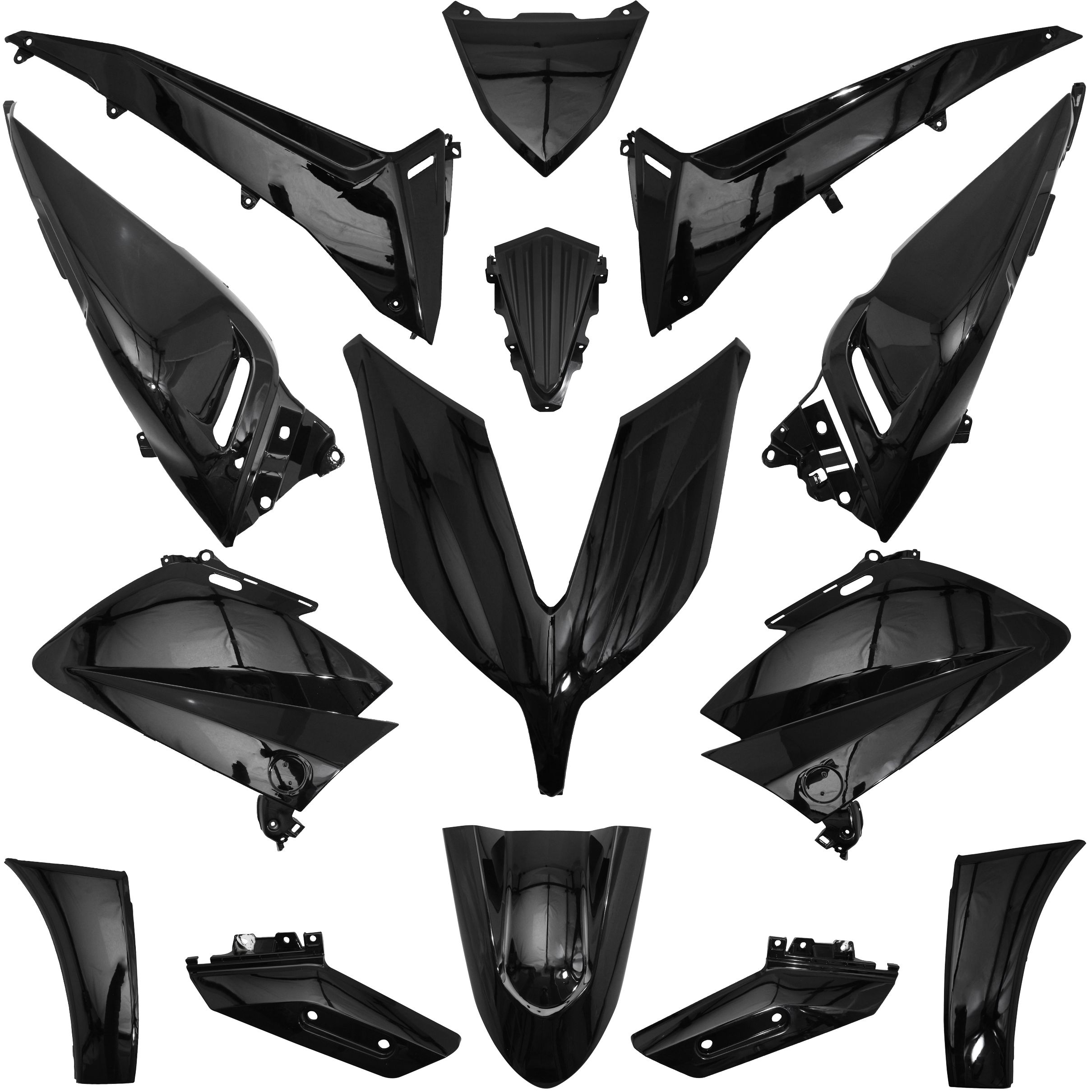 Image of Kit carénage P2R noir brillant (14 pièces) maxi-scooter