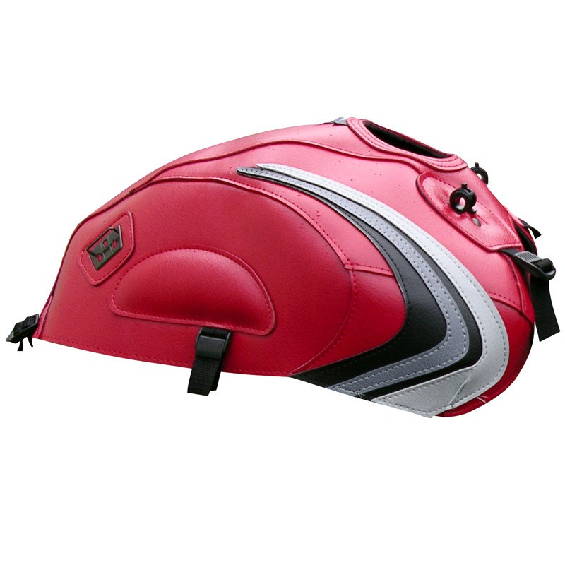 Tapis de réservoir Bagster Rouge/Déco Noires Acier et Grises Claires