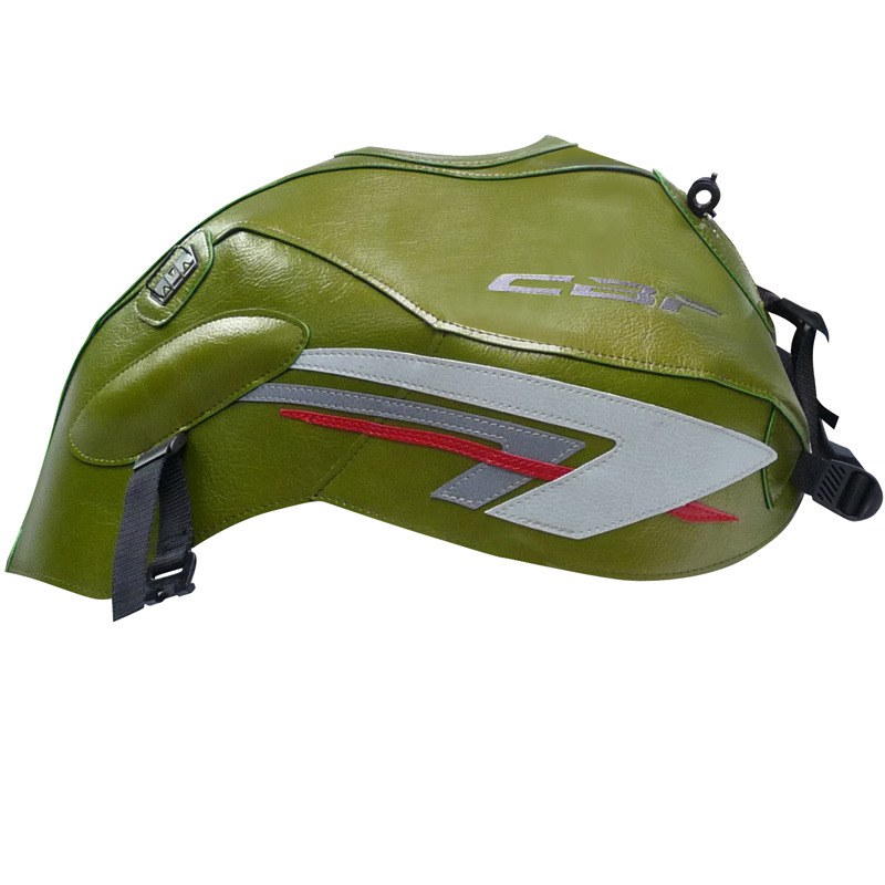 Tapis de réservoir Bagster Spécial N Vert/Déco Gris Acier/Rouge