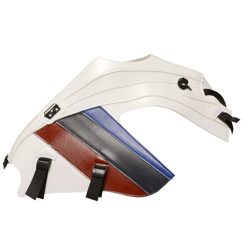 Tapis de réservoir Bagster Blanc/Deco gitane/Marine/Vermillon