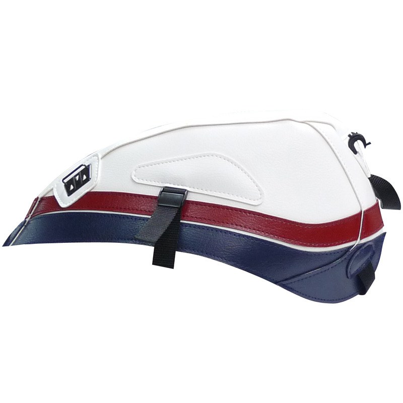 Tapis de réservoir Bagster Blanc/Bleu Foncé/Bande Rouge Foncé