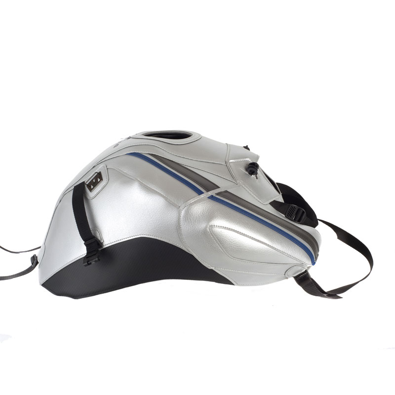 Tapis de réservoir Bagster Gris argent/Déco espace/Liseré Bleu baltique