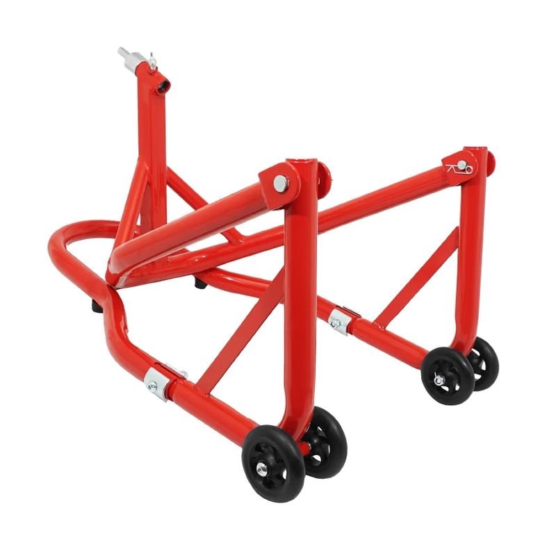 Béquille P2R STAND MOTO P2R AVANT FIXATION SOUS TE DE FOURCHE ACIER ROUGE (HAUTEUR 68 cm)