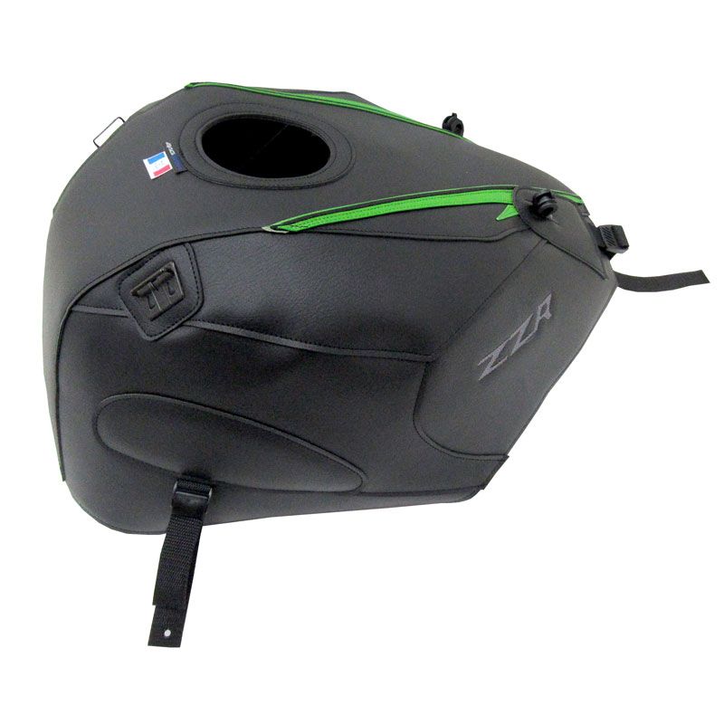 Tapis de réservoir Bagster NOIR MAT GRAINE/VERT NACRE