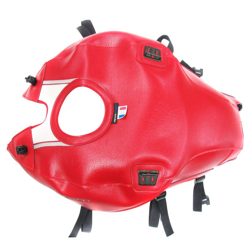 Tapis de réservoir Bagster ROUGE/DECO BLANC/ARGENT