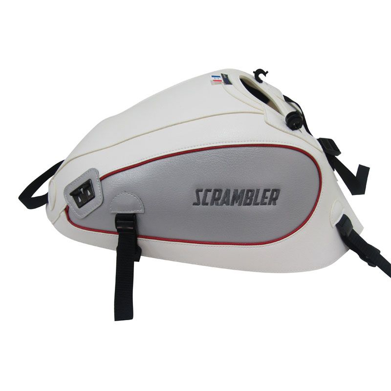 Tapis de réservoir Bagster BLANC/ARGENT/LISERET ROUGE