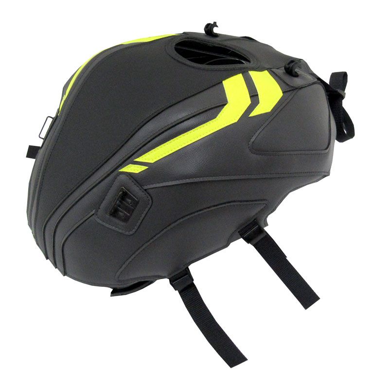 Tapis de réservoir Bagster Noir mat graine/Espace/Deco jaune fluo