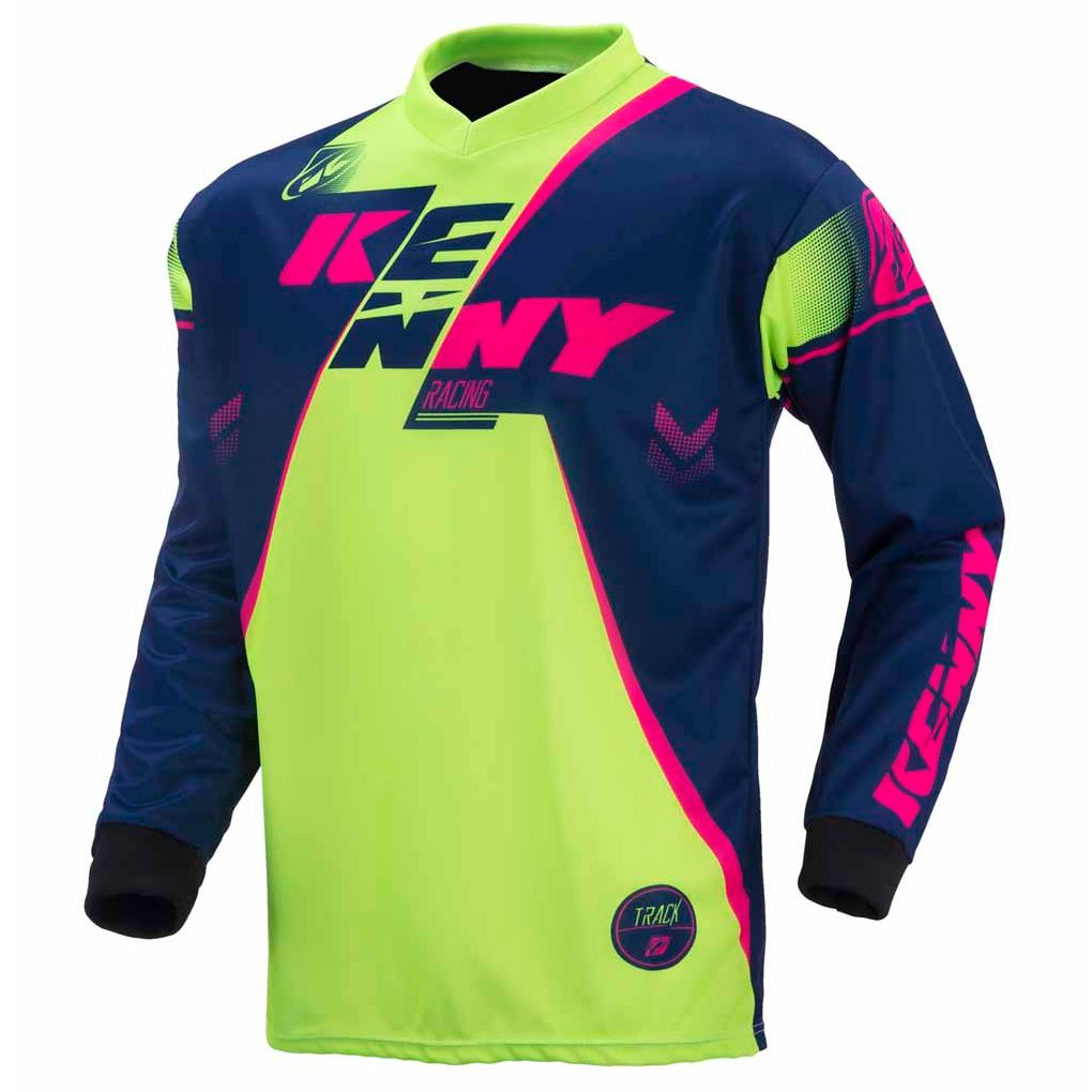 Maillot Cross Kenny Track - Marine / Lime / Rose Fluo -