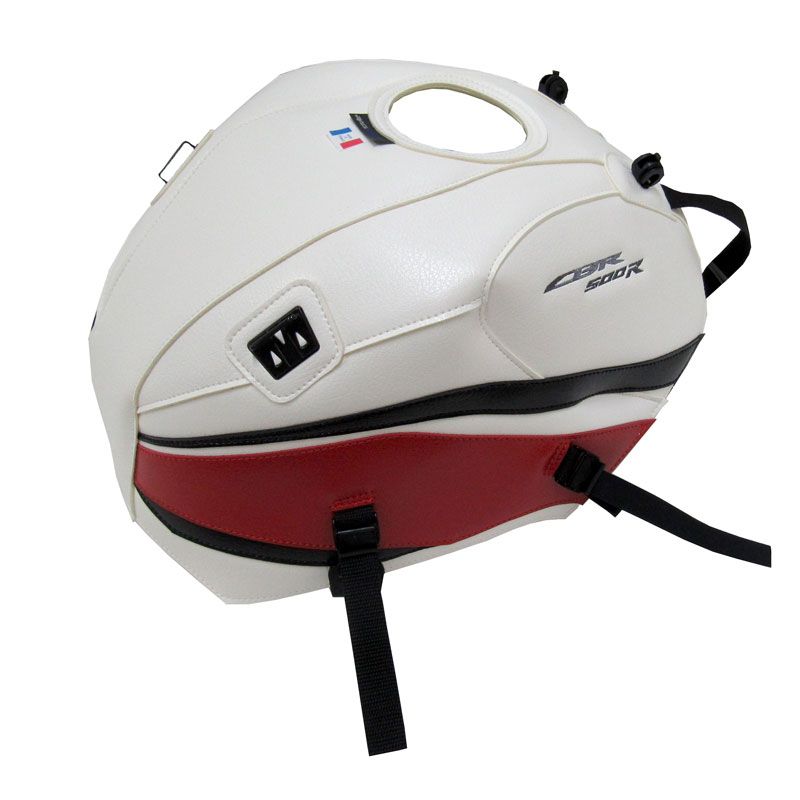 Tapis de réservoir Bagster BLANC/DECO ROUGE/NOIR